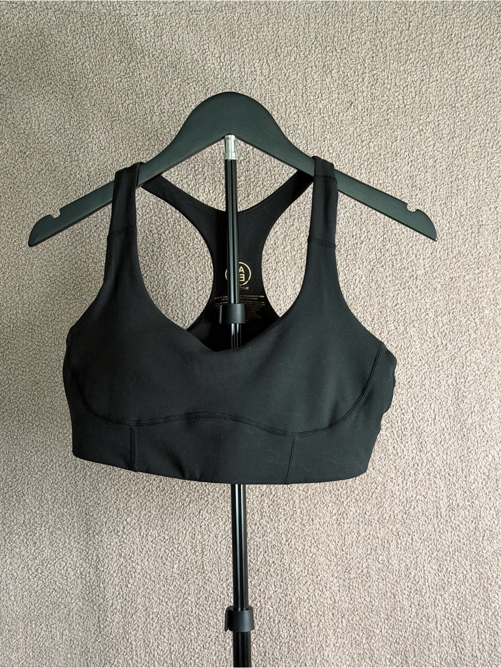 Sage Collective Black Longline Racerback Sports Bra Size Medium